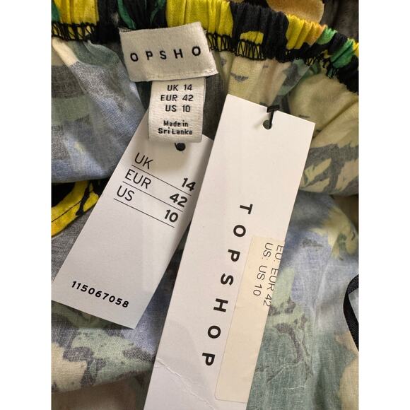 New TOPSHOP NORDSTROM Multicolor Floral Cutout Peplum Camisole 100% Cotton 10 - Picture 8 of 8